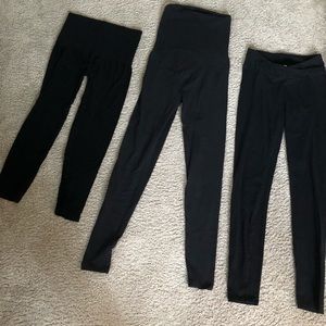 3 pairs of maternity leggings.